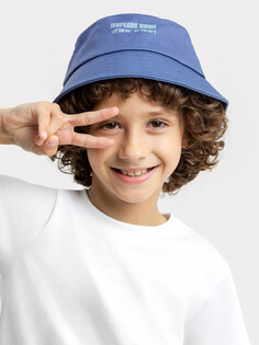 Панама детская для мальчиков синяя с печатью Mark Formelle