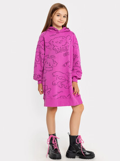 Платье-худи для девочек розовое с принтом в виде граффити Mark Formelle