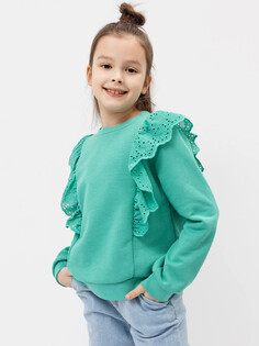 Джемпер для девочек в зеленом цвете с декоративными рюшами Mark Formelle
