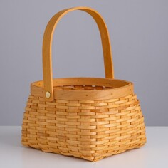 Корзина плетеная, секвойя, 17,5x15x11,5/23,5 см, медовый NO Brand