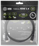 Кабель аудио-видео Cactus CS-HDMI.1.4-1.5 HDMI (m)/HDMI (m) 1.5м. позолоч.конт. черный