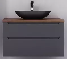 Тумба серый матовый 100 см Jorno Wood Wood.01.100/P/GR + Wood.06.100/DW