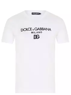 Футболка хлопковая с принтом Dolce & Gabbana