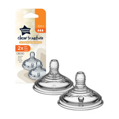 Соски Соска Tommee Tippee силиконовая Closer to nature быстрый поток 6+ 2 шт.