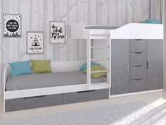 Кровати для подростков Подростковая кровать РВ-Мебель двухъярусная Астра 6 (Белый)