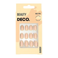 Набор накладных ногтей с клеевыми стикерами DECO. GLOSSY gold line 24 шт + клеевые стикеры 24 шт