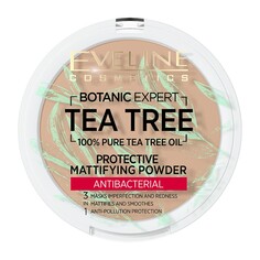 Пудра компактная для лица EVELINE BOTANIC EXPERT 3 в 1 антибактериальная матирующая тон 004 beige light