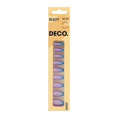 Набор накладных ногтей с клеевыми стикерами DECO. BEAUTY glossy violet shine 24 шт + клеевые стикеры 24 шт