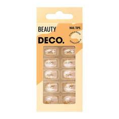 Набор накладных ногтей с клеевыми стикерами DECO. BEAUTY shining stars 24 шт + клеевые стикеры 24 шт