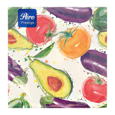 Салфетки бумажные PERO PRESTIGE трехслойные Баклажан 20 шт ПЕРО