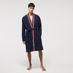 Мужской трехцветный халат Lacoste в стиле кимоно из хлопка