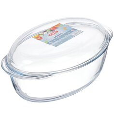 Кастрюля стекло, 4 л, овальная, с крышкой, Pyrex, 459AAST