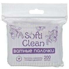 Ватные палочки 200 шт, п/э, Softi Clean