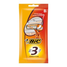 Станок для бритья Bic, Sensitive, для мужчин, 3 лезвия, 8 шт, одноразовые, 872874