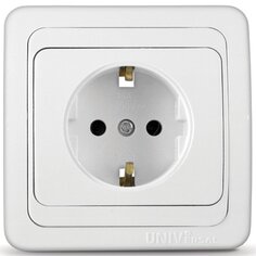 Розетка скрытой установки, 1 гнездо, с заземлением, 16 А, белая, UNIVersal, Валери, В0028
