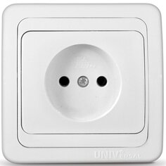 Розетка скрытой установки, 1 гнездо, без заземления, 16 А, белая, UNIVersal, Валери, В0022