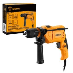 Дрель ударная, Deko, DKID600W, быстрозажимной патрон, 13 мм, 600 Вт, с реверсом, 1 скорость ДЕКО