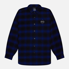 Мужская рубашка F.C. Real Bristol Big Logo Baggy Flannel, цвет синий