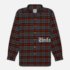 Мужская рубашка uniform experiment Flannel Check Gothic Logo Baggy, цвет серый, размер XL