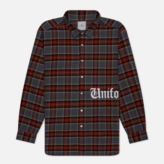 Мужская рубашка uniform experiment Flannel Check Gothic Logo Baggy, цвет серый