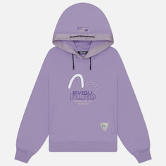 Женская толстовка Evisu Evisukuro Print & Embroidered Seagull Hoodie With Nylon Trimmed, цвет фиолетовый