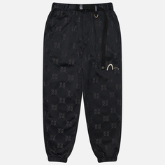 Мужские брюки Evisu Evisukuro AO Monogram Jacquard Joggers, цвет чёрный, размер XL