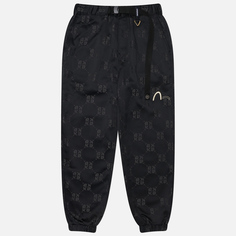 Мужские брюки Evisu Evisukuro AO Monogram Jacquard Joggers, цвет чёрный