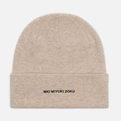 Шапка MKI Miyuki-Zoku Merino Logo Embroidered, цвет бежевый