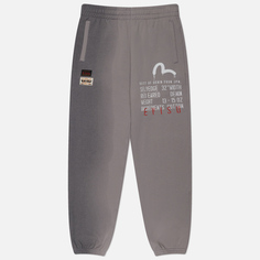 Мужские брюки Evisu Seagull Print Slogan Print, цвет серый, размер XL