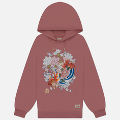 Женская толстовка Evisu Goldfish & Floral Wave Printed Hoodie, цвет розовый, размер M