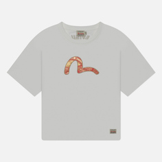 Женская футболка Evisu Embroidered Brocade Inserted Seagull With Logo Printed, цвет белый, размер M