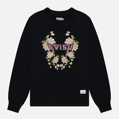 Женская толстовка Evisu Floral Printed With Logo Embroidered, цвет чёрный, размер S