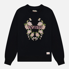 Женская толстовка Evisu Floral Printed With Logo Embroidered, цвет чёрный