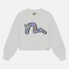 Женская толстовка Evisu Cat With Daruma Seagull Applique Embroidered, цвет белый