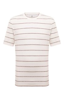 Футболка изо льна и хлопка Brunello Cucinelli
