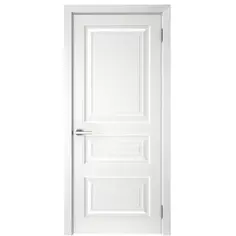 Дверь межкомнатная глухая с замком и петлями в комплекте Ларго 3 70x200 эмаль цвет белый Без бренда