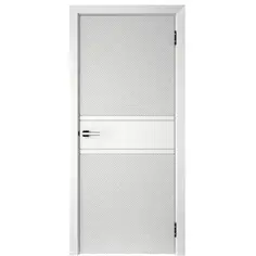 Дверь межкомнатная глухая с замком и петлями в комплекте Соло 2 90x200 эмаль цвет белый Без бренда