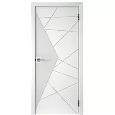 Дверь межкомнатная глухая с замком и петлями в комплекте Соло 3 60x200 эмаль цвет белый Без бренда