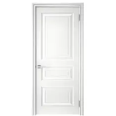 Дверь межкомнатная глухая с петлями в комплекте Ларго 3 40x200 см эмаль цвет светло-серый Без бренда