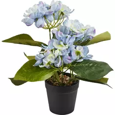 Искусственное растение в горшке Гортензия древовидная 3 соцветия 9.5x27 см цвет разноцветный полиэстер Без бренда