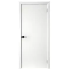 Дверь межкомнатная глухая с замком и петлями в комплекте Гладье 60x200 см эмаль цвет белый Без бренда