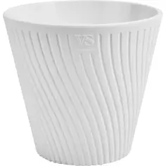 Горшок цветочный Луи VipSet ø18 h16.6 см v2.7 л пластик белый Без бренда