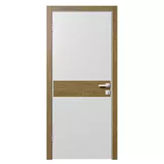 Дверь межкомнатная глухая с замком и петлями в комплекте хорда G 70x200 см эмаль цвет белый Без бренда