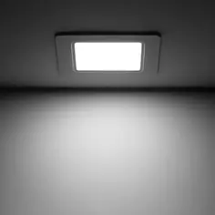 Светильник точечный светодиодный Gauss Downlight квадрат под отверстие 90 мм, 2 м², нейтральный белый свет, цвет белый