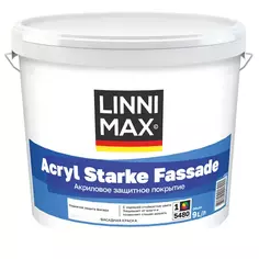 Краска фасадная Linnimax Acryl Starke Fassade цвет белый матовая база Б1 9 л Без бренда