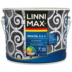 Грунт-эмаль по ржавчине 3 в 1 Linnimax цвет белый полуматовый база Б1 2.5 л Без бренда