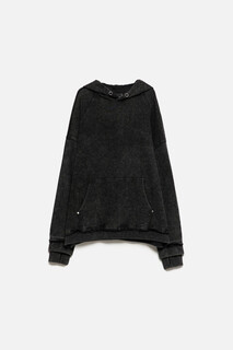 толстовка мужская Худи oversize с капюшоном и вареным эффектом Befree