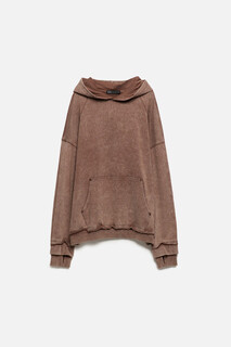 толстовка мужская Худи oversize с капюшоном и вареным эффектом Befree