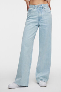 брюки джинсовые женские Джинсы wide leg широкие с открытыми срезами Befree