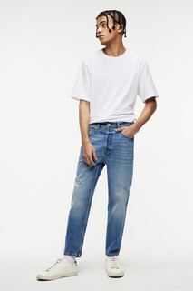 брюки джинсовые мужские Джинсы прямые укороченные с высокой посадкой Befree